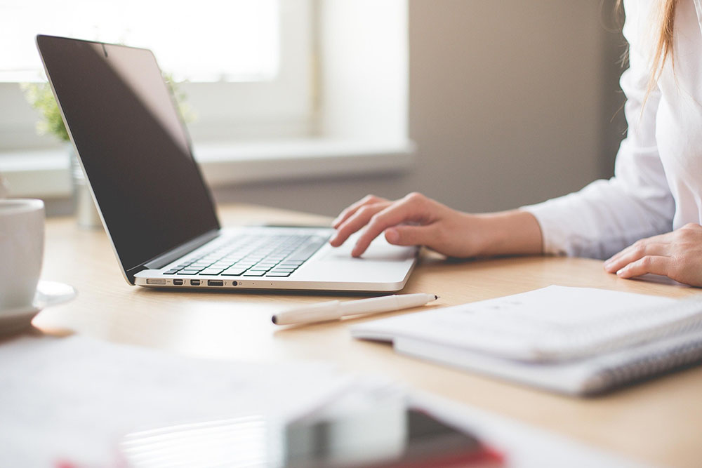 woman working at computer