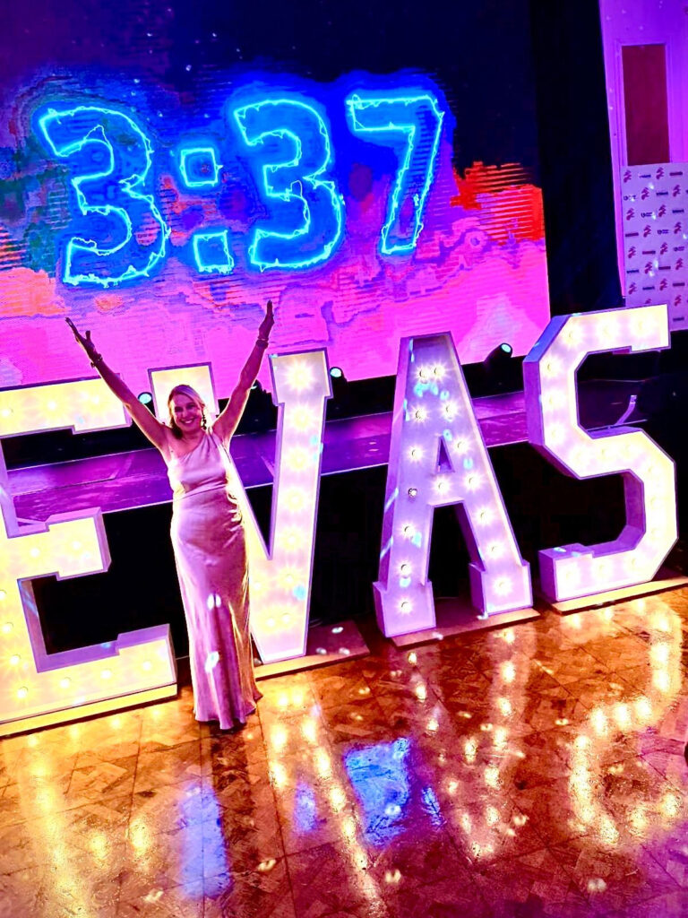 Laura Davies Marshall Harmony celebrating at the EVA's