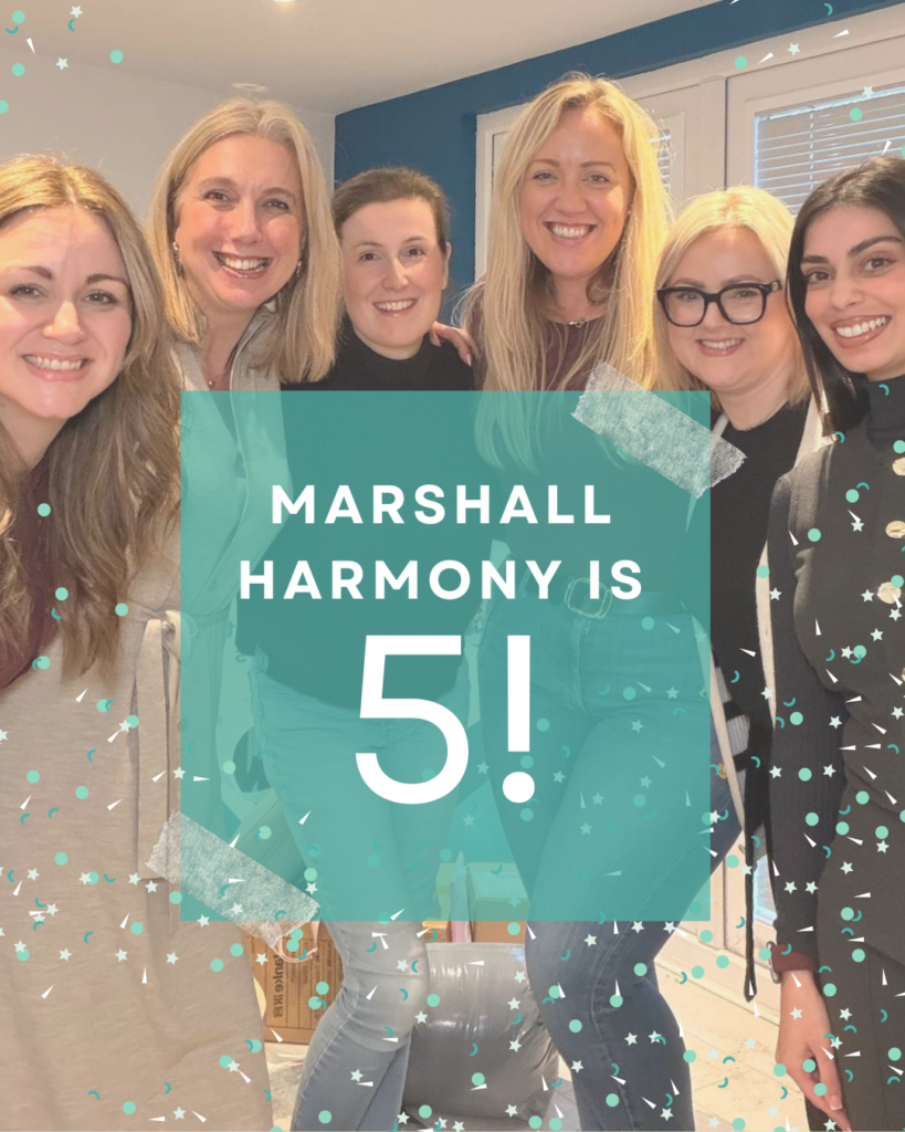 The team at Marshall Harmony celebrating 5 years of growth.